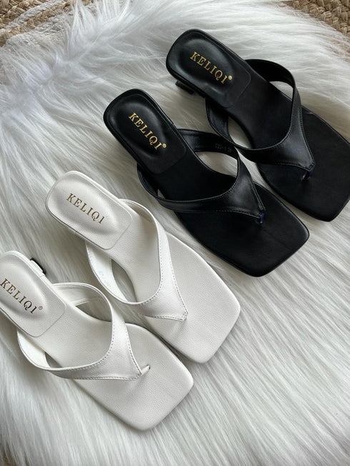 Solid Colour Open Toe Sandals